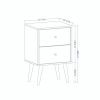Manhattan Comfort Liberty Mid-Century Modern Nightstand 2.0 with 2 Full Extension Drawers in Black