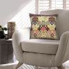18 x 18 Square Accent Pillow; Printed Unique Quatrefoil Design; Polyester Filler; Brown; Orange; Yellow