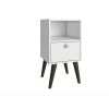 Manhattan Comfort Abisko Stylish Side Table with 1-Cubby and 1-Drawer in White