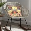 18 x 18 Square Accent Pillow; Printed Unique Quatrefoil Design; Polyester Filler; Brown; Orange; Yellow