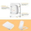Square Toilet Seat with Grip-Tight Seat Bumpers Heavy-Duty Quiet-Close Quick-Release Easy Cleaning White