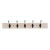 Coat Rack Wall Mounted Wooden  5 Iron Hooks Rustic Premium Solid Wood Coat Hanger