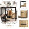 30" Bathroom vanity with Single Sink; Bathroom Storge Cabinet; Metal Frame; Black