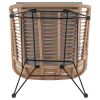 Manhattan Comfort Antibes 1.0 Steel Rattan 3-Piece Patio Conversation Set with Cushions in Grey