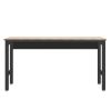 Manhattan Comfort Fortress 72.4" Natural Wood and Steel Garage Table in Charcoal Grey