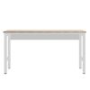 Manhattan Comfort Fortress 72.4" Natural Wood and Steel Garage Table in White
