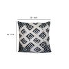18 x 18 Handcrafted Square Jacquard Soft Cotton Accent Throw Pillow; Diamond Pattern; White; Black