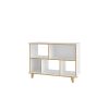 Manhattan Comfort Minetta 5-Shelf Mid-Century Low Bookcase in White