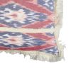 18 x 18 Handcrafted Square Cotton Accent Throw Pillow; Floral Ikat Dyed Pattern; Fringe Accent; Multicolor