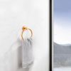 Towel Ring Golden Gold; Bath Hand Towel Ring Thicken Space Aluminum Round Towel Holder for Bathroom