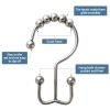 12 Sets Of Stainless Steel Shower Curtain Double Hook Mountain Hook  Curtain Hook 8 Beads Jewelry Storage Hook