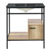 30" Bathroom vanity with Single Sink; Bathroom Storge Cabinet; Metal Frame; Black