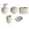 Concrete terrazzo Bath Accessory Set; White Sandstone Color