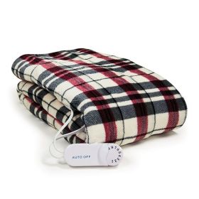 BIOS Living 57107 Micro Plush Electric Throw (Linen Plaid)