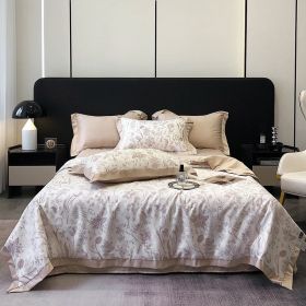 Tencel Summer Duvet Four-piece Washed Silk (Option: Jade Bamboo Pink-Four Sets 150x200cm)