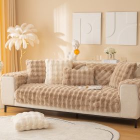 Warm Sofa Bubble Plush Pillowcase Pillow (Option: Light coffee-30x50cm pillow)