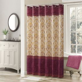 Muwago Luxury Royal Scroll Style Shower Curtain Colorful Waterproof Mildew Proofing Fabric Bathing Cover Aethetic Bathroom Decor (size: W78"*H72")