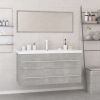 Bathroom Furniture Set Concrete Gray Engineered Wood