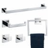 5 Pieces Bathroom Hardware Accessories Set Towel Bar Set Wall Mounted; Stainless Steel