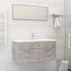 Bathroom Furniture Set Concrete Gray Engineered Wood