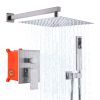 Trustmade 10 Inches Ceiling Mount Pressure-Balanced Shower System, Bathroom Luxury Rain Mixer Shower Combo Set, 3 Colors Awailable