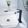 Waterfall Spout Bathroom Faucet; Single Handle Bathroom Vanity Sink Faucet