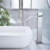 Waterfall Spout Bathroom Faucet; Single Handle Bathroom Vanity Sink Faucet