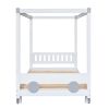Twin Size Canopy Car-Shaped Platform Bed,Natural+Brown(Expected Arrival Time:7.25)