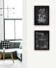 "Vintage Flowers in Bloom" 2-Piece Vignette by HOUSE FENWAY ; Ready to Hang Framed Print; Black Frame