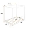 Full Size Canopy Platform Bed with Support Legs