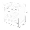 30" Bathroom Vanity Base Only;  Solid Wood Frame;  Bathroom Storage Cabinet with Doors and Drawers
