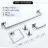 5 Pieces Bathroom Hardware Accessories Set Towel Bar Set Wall Mounted; Stainless Steel