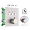 3-Spray Patterns Thermostatic Bathroom Shower Wall Mount Rainfall Dual Shower Heads Brushed Nickle