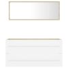 2 Piece Bathroom Furniture Set White and Sonoma Oak Engineered Wood