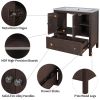 30" Bathroom Vanity Base Only;  Solid Wood Frame;  Bathroom Storage Cabinet with Doors and Drawers