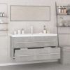 Bathroom Furniture Set Concrete Gray Engineered Wood