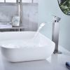 Waterfall Spout Bathroom Faucet; Single Handle Bathroom Vanity Sink Faucet