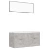Bathroom Furniture Set Concrete Gray Engineered Wood