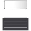 2 Piece Bathroom Furniture Set Gray Engineered Wood