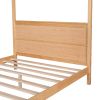 Full Size Canopy Platform Bed with Headboard and Support Legs