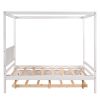 Full Size Canopy Platform Bed with Trundle,With Slat Support Leg