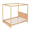 Full Size Canopy Platform Bed with Headboard and Support Legs