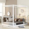 Queen Size Canopy Platform Bed with Support Legs