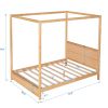 Full Size Canopy Platform Bed with Headboard and Support Legs