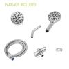 Multi Function Dual Shower Head - Shower System with 4.7" Rain Showerhead, 8-Function Hand Shower, Adjustable Slide Bar,Chrome