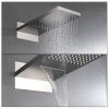 3-Spray Patterns Thermostatic Bathroom Shower Wall Mount Rainfall Dual Shower Heads Brushed Nickle