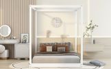Queen Size Canopy Platform Bed with Support Legs