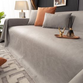 Anti Cat Scratch All-weather Universal Non Stick Wool Technology Cloth Sofa Cover (Option: Light Grey-210x230cm)