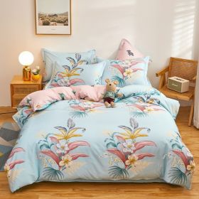 Cotton Duvet Cover One-piece Wholesale Pure Single Double Student Dormitory Bed Sheet Four-piece Set (Option: Blue Love-Single Quilt Cover 150 X200cm)