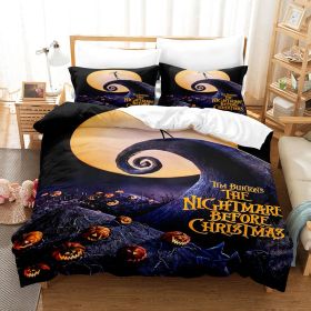 Halloween Series Bed Sheet Holiday Bedding Three-piece Set (Option: 4style-260 × 220)